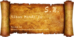 Sikos Mihály névjegykártya