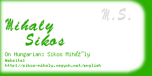 mihaly sikos business card